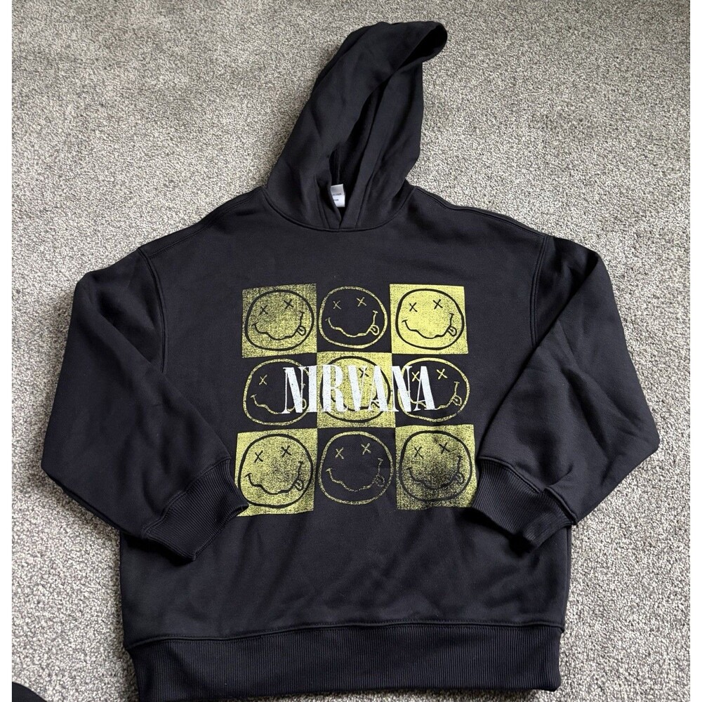 Boys Nirvana Black Hoodie Size 8 NWT